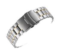 PSDFJAD ZHGUIMING Correa de acero inoxidable macizo de lujo de 18 mm, 20 mm, 22 mm y 24 mm, correa curva, accesorios for reloj(MIDDLE GOLD,24mm)