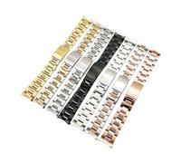 PSDFJAD ZHGUIMING Correa de reloj de 19 y 20 mm, venta al por mayor, pulsera de ostras con tono de acero inoxidable 316L, correa de reloj de plata y oro rosa(Silver middle polish,20mm)