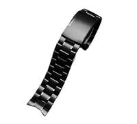 PSDFJAD ZHGUIMING Correa de reloj de acero de precisión negra, pulsera curva de 20 y 22mm for cadena de hombre(3103 black,24mm)