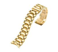 PSDFJAD ZHGUIMING Correa de reloj de acero inoxidable con extremo curvado, correas de reloj de 16mm, 17mm, 18mm, 19mm, 20mm, 21mm, 22mm, 23mm y 24mm, pulsera con bandas de acero(Gold-curved,19mm)