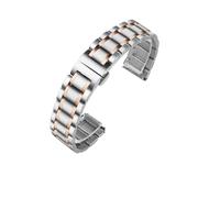 PSDFJAD ZHGUIMING Correa de reloj de acero inoxidable con extremo curvado, correas de reloj de 16mm, 17mm, 18mm, 19mm, 20mm, 21mm, 22mm, 23mm y 24mm, pulsera con bandas de acero(Silver RG-flat,19mm)