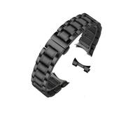 PSDFJAD ZHGUIMING Correa de reloj de acero inoxidable con extremo curvado, correas de reloj de 16mm, 17mm, 18mm, 19mm, 20mm, 21mm, 22mm, 23mm y 24mm, pulsera con bandas de acero(Black-curved,22mm)