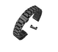 PSDFJAD ZHGUIMING Correa de reloj de acero inoxidable con extremo curvado, correas de reloj de 16mm, 17mm, 18mm, 19mm, 20mm, 21mm, 22mm, 23mm y 24mm, pulsera con bandas de acero(Black-flat,21mm)