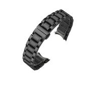 PSDFJAD ZHGUIMING Correa de reloj de acero inoxidable con extremo curvo, correas de reloj de 16 mm, 17 mm, 18 mm, 19 mm, 20 mm, 21 mm, 22 mm, 23 mm y 24 mm(Black curved,18mm)