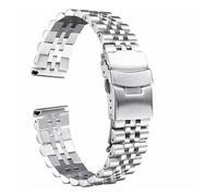 PSDFJAD ZHGUIMING Correa de reloj de acero inoxidable Correa de reloj de 24 mm, 26 mm, 28 mm y 30 mm Correa de acero de moda de metal sólido 18/19/20/21/22 mm(Silver,20mm)