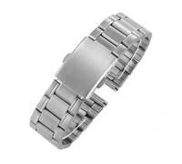 PSDFJAD ZHGUIMING Correa de reloj de acero inoxidable de 12, 14, 16, 18, 20, 22 y 24 mm con eslabones, cierre de reloj de pulsera, repuesto de pulsera, correa ligera(Silver,12mm)