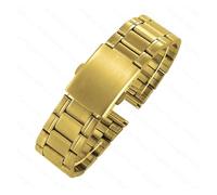 PSDFJAD ZHGUIMING Correa de reloj de acero inoxidable de 12, 14, 16, 18, 20, 22 y 24 mm con eslabones, cierre de reloj de pulsera, repuesto de pulsera, correa ligera(Gold,18mm)