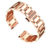 PSDFJAD ZHGUIMING Correa de reloj de acero inoxidable de 16 mm, 18 mm, 20 mm, 21 mm, 22 mm, 23 mm, 24 mm y 26 mm de ancho, pulsera de metal for hombre y mujer(Rose Gold,23mm)