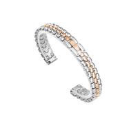 PSDFJAD ZHGUIMING Correa de reloj de acero inoxidable sólida for mujer, tamaño pequeño, 6 mm, 8 mm, 10 mm, 12 mm, 14 mm y 16 mm(Silver add Gose gold,6mm)