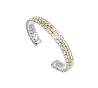 PSDFJAD ZHGUIMING Correa de reloj de acero inoxidable sólida for mujer, tamaño pequeño, 6 mm, 8 mm, 10 mm, 12 mm, 14 mm y 16 mm(Silver add Gold,16mm)
