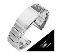 PSDFJAD ZHGUIMING Correa de reloj de acero inoxidable sólido for hombre DZ7395 DZ7315 DZ7396, cadena de reloj de gran tamaño 22mm 24mm 26mm 28mm 30mm(3 silver,28mm)