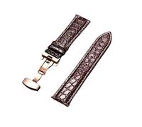 PSDFJAD ZHGUIMING Correa de reloj de cuero for hombre con diseño de patrón con hebilla dorada automática de acero inoxidable, correas de reloj de 18mm, 20mm, 22mm y 24mm(Rose gold brown W,24mm)