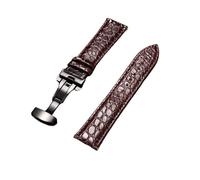 PSDFJAD ZHGUIMING Correa de reloj de cuero for hombre con diseño de patrón con hebilla dorada automática de acero inoxidable, correas de reloj de 18mm, 20mm, 22mm y 24mm(Black brown,18mm)