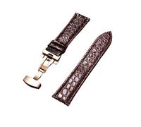 PSDFJAD ZHGUIMING Correa de reloj de cuero for hombre con diseño de patrón con hebilla dorada automática de acero inoxidable, correas de reloj de 18mm, 20mm, 22mm y 24mm(Rose gold brown,20mm)