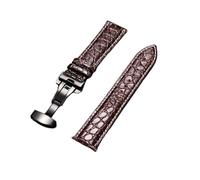PSDFJAD ZHGUIMING Correa de reloj de cuero for hombre con diseño de patrón con hebilla dorada automática de acero inoxidable, correas de reloj de 18mm, 20mm, 22mm y 24mm(Black brown W,20mm)