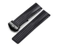 PSDFJAD ZHGUIMING Correa de Reloj de Cuero Genuino, Correa de Reloj de 19mm, 20mm y 22mm for Etiqueta F1, Pulsera roja con Hebilla Plegable for Hombre(B Black Black,19mm)