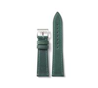 PSDFJAD ZHGUIMING Correa de reloj de cuero genuino de 18 mm, 20 mm y 22 mm con liberación rápida, correas de muñeca vintage, capa superior de piel de vaca, correa de reloj(Verde,20mm)