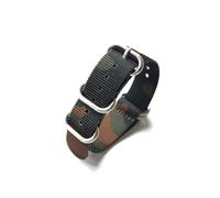 PSDFJAD ZHGUIMING Correa de reloj de nailon de camuflaje, sección larga 18 20 22 24 mm Correa de reloj de montañismo de camuflaje azul verde(Color A Silver buck,22mm)