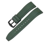 PSDFJAD ZHGUIMING Correa de reloj de silicona for ciudad, accesorios de cadena de silicona deportivos impermeables, 20 22mm(Green-Black-K2,20mm)