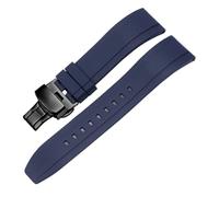 PSDFJAD ZHGUIMING Correa de reloj de silicona for ciudad, accesorios de cadena de silicona deportivos impermeables, 20 22mm(Blue-Black-B1,22mm)