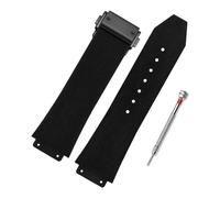 PSDFJAD ZHGUIMING Correa de reloj de silicona for mujer, resistente al agua, 20x13mm, accesorios de reloj de cadena, pulsera de goma(Black-black)
