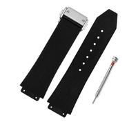 PSDFJAD ZHGUIMING Correa de reloj de silicona for mujer, resistente al agua, 20x13mm, accesorios de reloj de cadena, pulsera de goma(Black-silver)