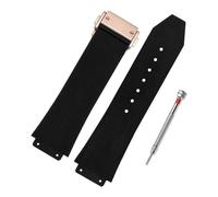 PSDFJAD ZHGUIMING Correa de reloj de silicona for mujer, resistente al agua, 20x13mm, accesorios de reloj de cadena, pulsera de goma(Black-rose gold)