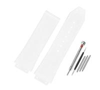 PSDFJAD ZHGUIMING Correa de reloj de silicona for mujer, resistente al agua, 20x13mm, accesorios de reloj de cadena, pulsera de goma(White-no buckle)