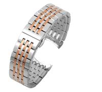 PSDFJAD ZHGUIMING Correa de reloj for reloj 1853, correa de acero T41 T006/T099/T085, cadena de reloj de acero inoxidable for hombres y mujeres 20 21 22mm(Silver rose gold,14mm)
