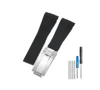 PSDFJAD ZHGUIMING Correa de reloj for silicona 20 accesorios de reloj de goma cadena de correa de pulsera de reloj(Black-Steel-Z9,21mm)