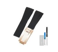 PSDFJAD ZHGUIMING Correa de reloj for silicona 20 accesorios de reloj de goma cadena de correa de pulsera de reloj(Black-All rose-Z9,21mm)