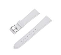 PSDFJAD ZHGUIMING Correas de reloj de cuero de piel de becerro, correas de reloj de cuero de 18/19/20/21/22/23/24mm, accesorios for relojes(White-Silver,18mm)