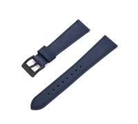 PSDFJAD ZHGUIMING Correas de reloj de cuero de piel de becerro, correas de reloj de cuero de 18/19/20/21/22/23/24mm, accesorios for relojes(Blue-Black,22mm)