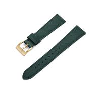 PSDFJAD ZHGUIMING Correas de reloj de cuero de piel de becerro, correas de reloj de cuero de 18/19/20/21/22/23/24mm, accesorios for relojes(Green-Gold,20mm)