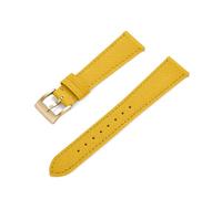 PSDFJAD ZHGUIMING Correas de reloj de cuero de piel de becerro, correas de reloj de cuero de 18/19/20/21/22/23/24mm, accesorios for relojes(Yellow-Gold,19mm)