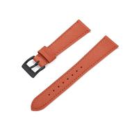 PSDFJAD ZHGUIMING Correas de reloj de cuero de piel de becerro, correas de reloj de cuero de 18/19/20/21/22/23/24mm, accesorios for relojes(Orange-Black,19mm)