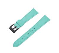 PSDFJAD ZHGUIMING Correas de reloj de cuero de piel de becerro, correas de reloj de cuero de 18/19/20/21/22/23/24mm, accesorios for relojes(Sky Blue-Black,22mm)