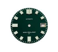 PSDFJAD ZHGUIMING Esfera con logotipo S de 28,5 mm adecuada for movimiento automático NH35/NH36/4R/7S, esfera de buceo, accesorios for reloj luminoso verde C3(W-D-144)