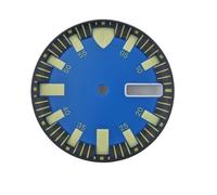 PSDFJAD ZHGUIMING Esfera de reloj C3 verde de 29 mm que brilla en la oscuridad compatible con caja mecánica automática NH35 NH36 Accesorios for relojes Logotipo personalizado(WZ-N-8)