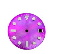 PSDFJAD ZHGUIMING Esfera de reloj con calendario único de 29 mm C3 Super Green que brilla en la oscuridad for montaje de movimiento automático NH35 NH36, piezas de esfera de reloj(WZ-N-208)