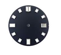 PSDFJAD ZHGUIMING Esfera de reloj con escala de pescado de 28,55 mm, C3 Super Green luminosa for ensamblaje de movimiento automático NH35, piezas de reloj con calendario único azul y negro(WZ-N-101)
