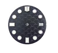 PSDFJAD ZHGUIMING Esfera de reloj con escala de pescado de 28,55 mm, C3 Super Green luminosa for ensamblaje de movimiento automático NH35, piezas de reloj con calendario único azul y negro
