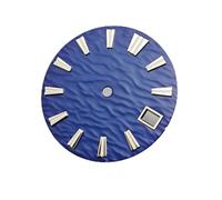 PSDFJAD ZHGUIMING Esfera de reloj de 28,5 mm for movimiento NH35/NH36/4R/6R C3 Patrón de onda luminosa verde fuerte Esferas de reloj Accesorios de repuesto for relojes(Blu)