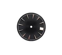 PSDFJAD ZHGUIMING Esfera de reloj de 29 mm con superficie de patrón radial y fecha única Piezas de repuesto for relojes de hombre y mujer for movimiento NH35/NH36(Rose Black)