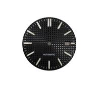 PSDFJAD ZHGUIMING Esfera de reloj de 31,8 mm con tachuelas plateadas luminosas de color verde cuadrado, accesorios for reloj con movimiento NH35/NH36/4R/7S(schwarz)