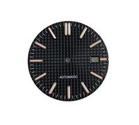 PSDFJAD ZHGUIMING Esfera de reloj de 31,8 mm con tachuelas plateadas luminosas de color verde cuadrado, accesorios for reloj con movimiento NH35/NH36/4R/7S(Blackrosegold)