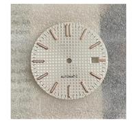 PSDFJAD ZHGUIMING Esfera de reloj de 31,8 mm con tachuelas plateadas luminosas de color verde cuadrado, accesorios for reloj con movimiento NH35/NH36/4R/7S(V)