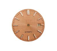 PSDFJAD ZHGUIMING Esfera de reloj de 31,8 mm con tachuelas plateadas luminosas de color verde cuadrado, accesorios for reloj con movimiento NH35/NH36/4R/7S(Rose gold)