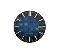 PSDFJAD ZHGUIMING Esfera de reloj de 31,8 mm con tachuelas plateadas luminosas de color verde cuadrado, accesorios for reloj con movimiento NH35/NH36/4R/7S(Blu)