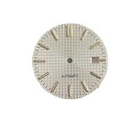 PSDFJAD ZHGUIMING Esfera de reloj de 31,8 mm con tachuelas plateadas luminosas de color verde cuadrado, accesorios for reloj con movimiento NH35/NH36/4R/7S(White gold)